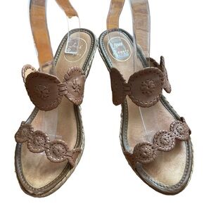 Jack Rogers Women's Shelby Espadrille Wedge Sandals Comfort‎ Brown Size 9.5 M